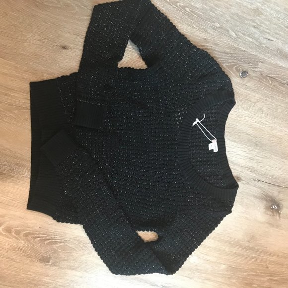 Guess Black sweater w/ silver glitter - Picture 2 of 2